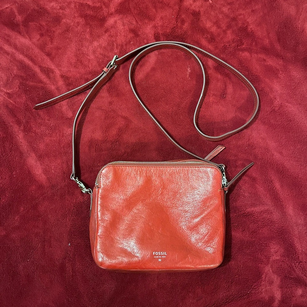 Fossil Vibrant Red Crossbody Bag